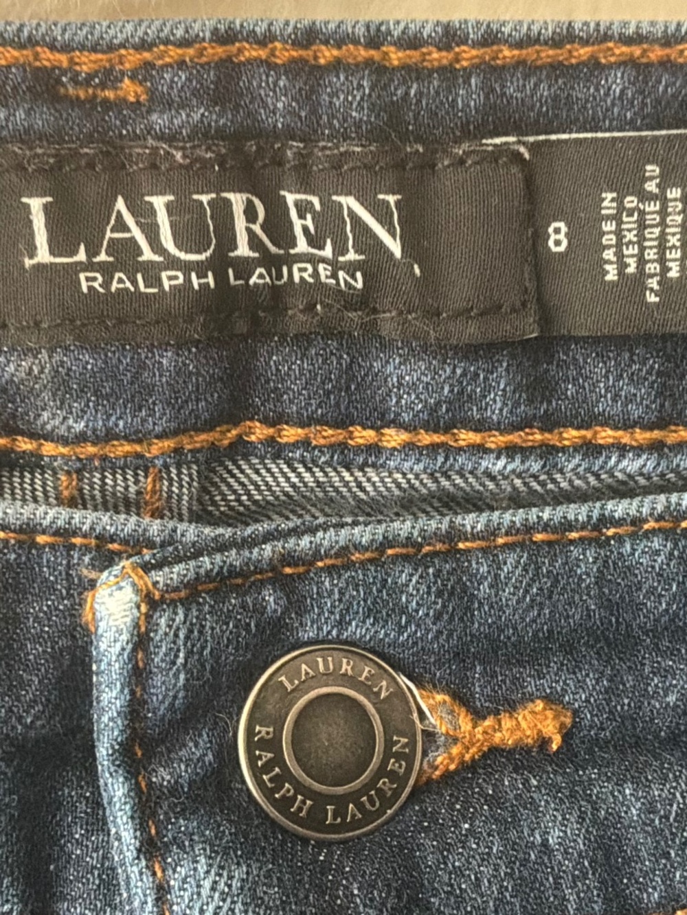 Lauren Ralph Lauren Dark Wash Straight Leg Jeans - Size 8